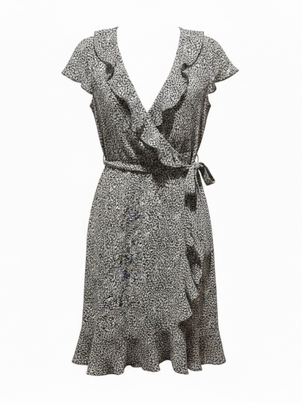 Danny & Nicole Elegant Black and White Patterned Dress - Picture 1 of 8